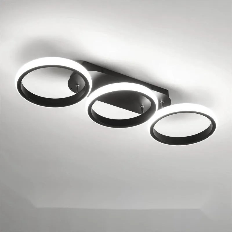 Lustra LED Plafoniera, B130-3BK, 3 Tipuri De Lumina, 54W, Negru Rotunda