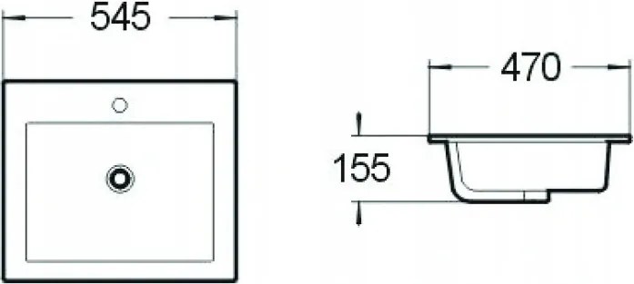 Mexen Salma chiuvetă încastrată în blat 54 x 47 cm, albă - 25395400