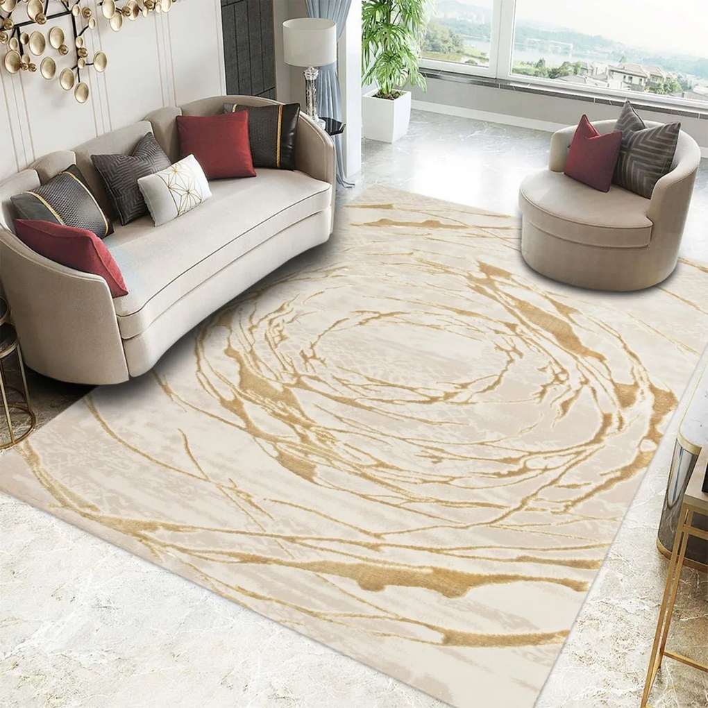 Covor Modern Living , Dormitor Dreptunghiular Elif F353A Crem Gold (Alege dimensiunea: 200 x 290)