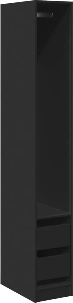 vidaXL Șifonier, negru, 30x50x200 cm, lemn prelucrat