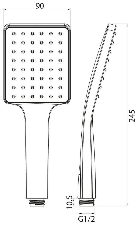 Cap de duș argintiu lucios din plastic – Sapho