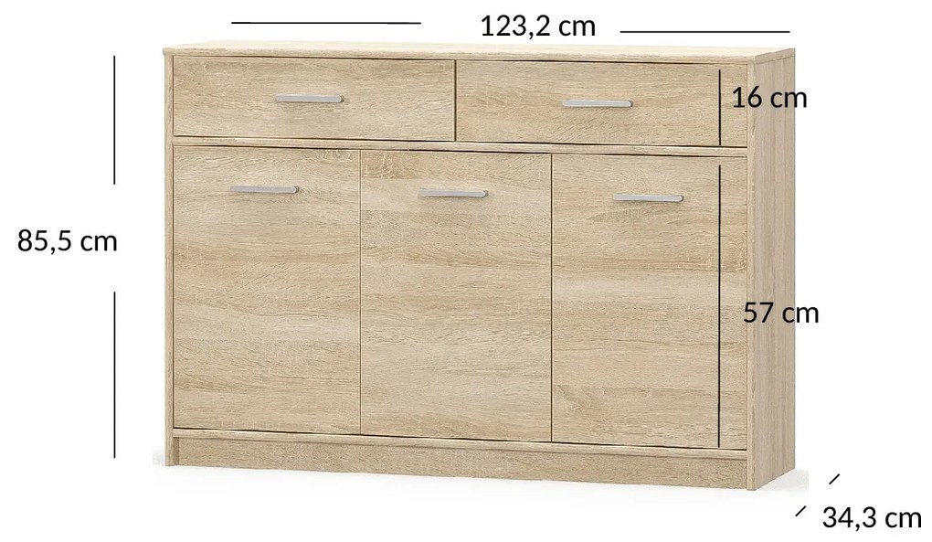 Comodă Terrell (Stejar sonoma). 1053282