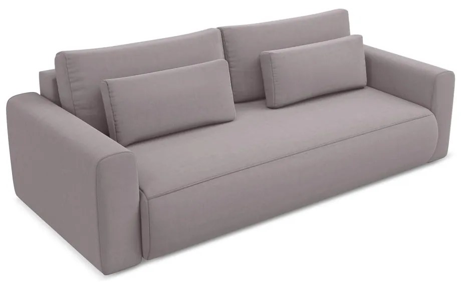 Canapea mov lavandă extensibilă/cu spațiu de depozitare cu tapițerie din catifea 238 cm Kapua – Makamii