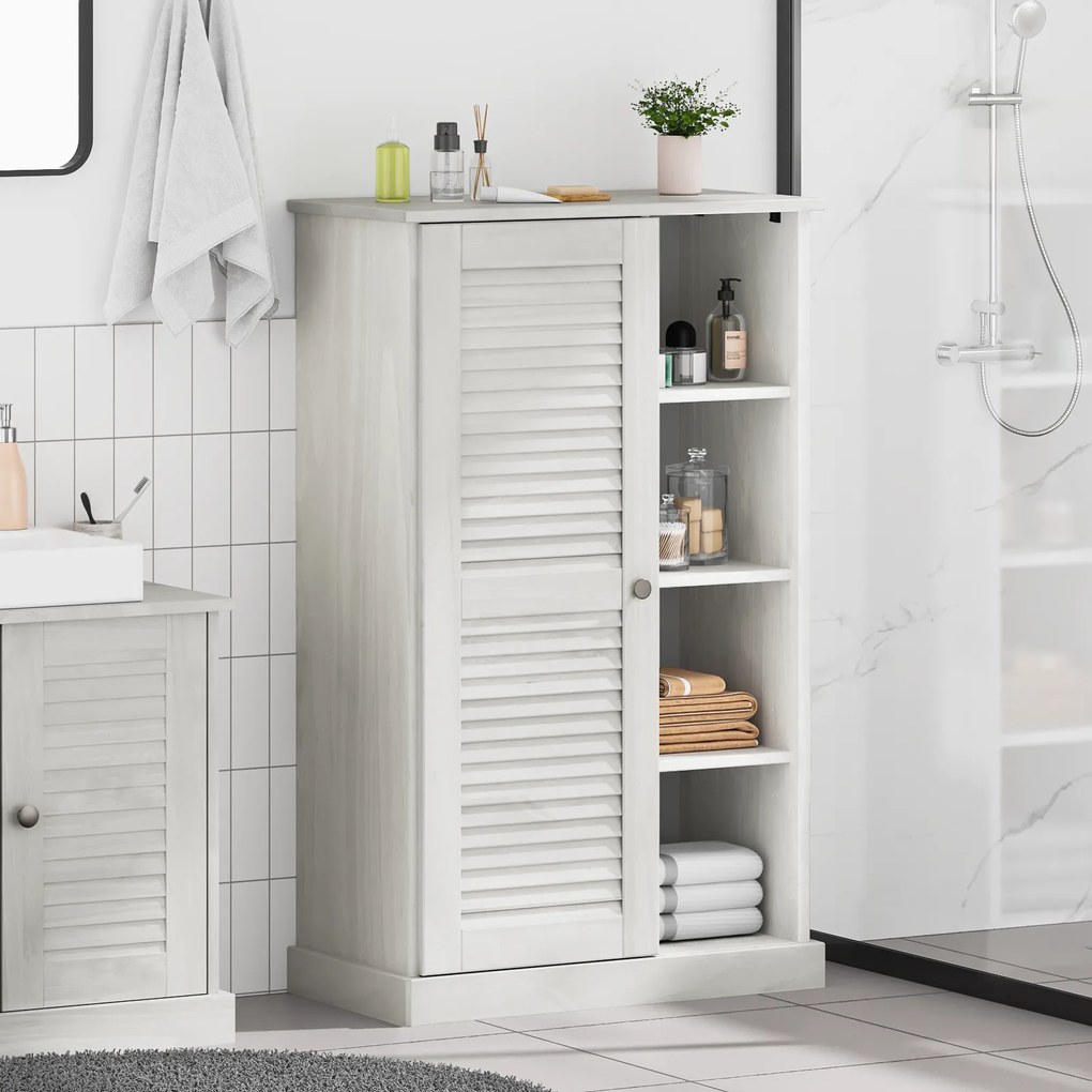 vidaXL Dulap de Baie VIGO Alb 67.5 x 34 x 110 cm Lemn masiv de pin