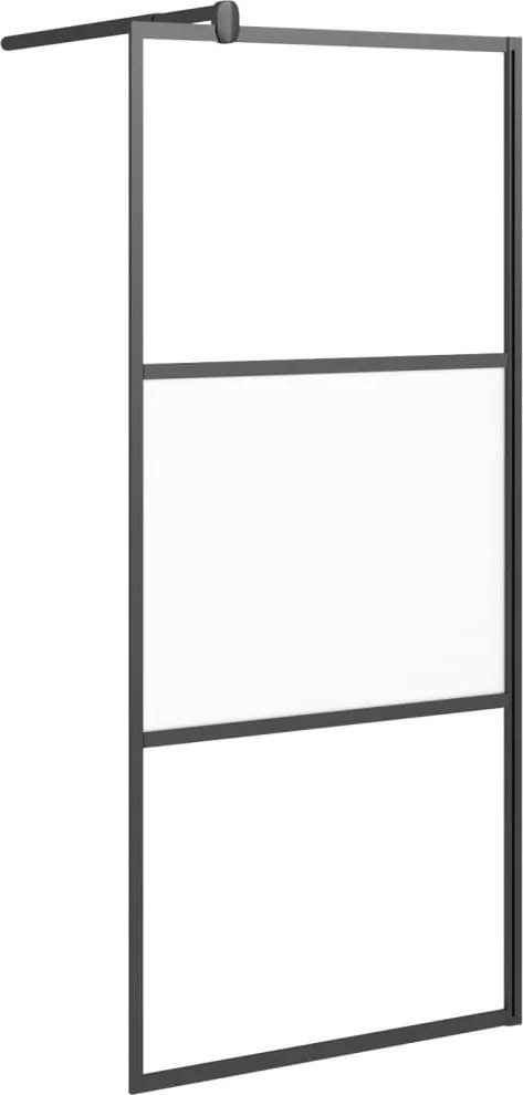 vidaXL Perete cabină duș walk-in negru 80x195 cm Sticlă ESG semi-mată
