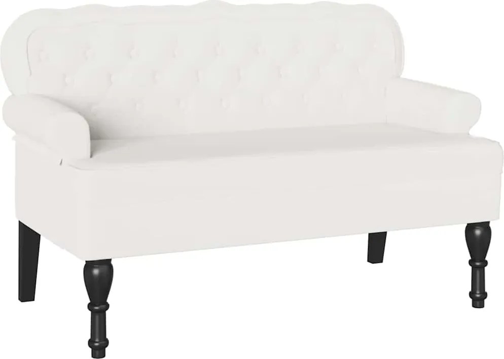 vidaXL Bancă Chesterfield Alb 119,5 x 64,5 x 75 cm Piele artificială