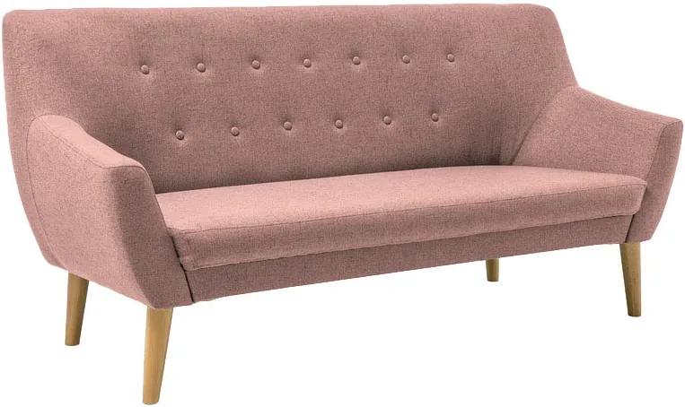 Canapea roz din textil si lemn 180 cm Nordic Signal Meble