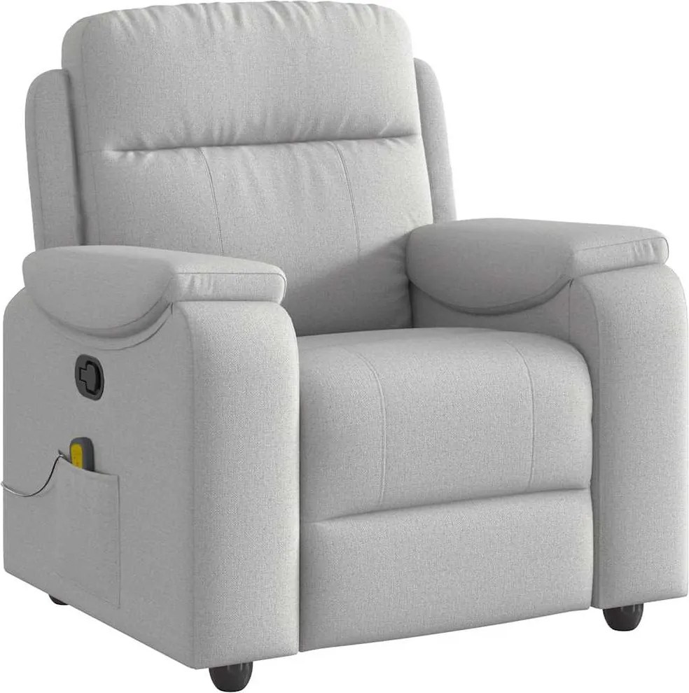 vidaXL Scaun de masaj cu țesătură gri nor