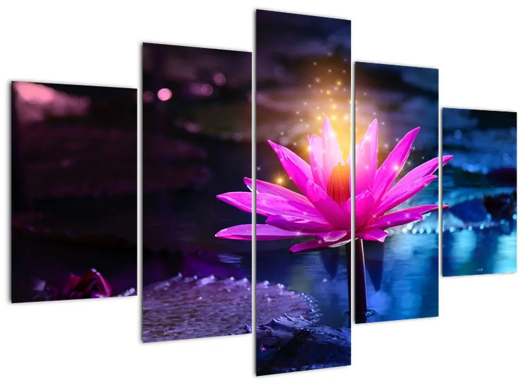 Tablou cu lotus pe apă (150x105 cm)