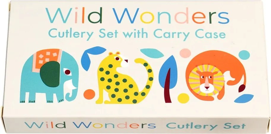 Tacâmuri pentru copii crem din oțel inoxidabil 2 buc. Wild Wonders – Rex London