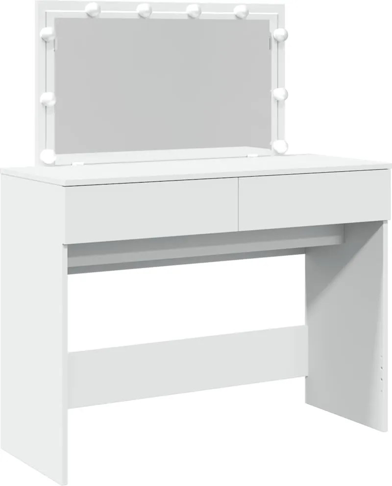 vidaXL Masă de toaletă cu LED, alb, 100x40x120 cm