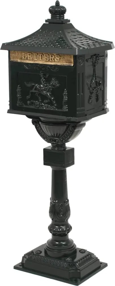 vidaXL Cutie poștală cu picior, aluminiu, vintage, inoxidabil, verde