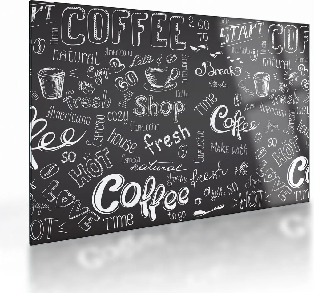 Tablou pe sticlă - Coffee (70x50 cm)