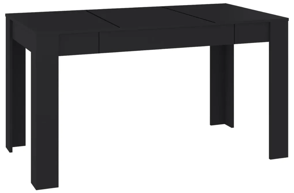 804203 vidaXL Masă de bucătărie, negru, 140x74,5x76 cm, PAL