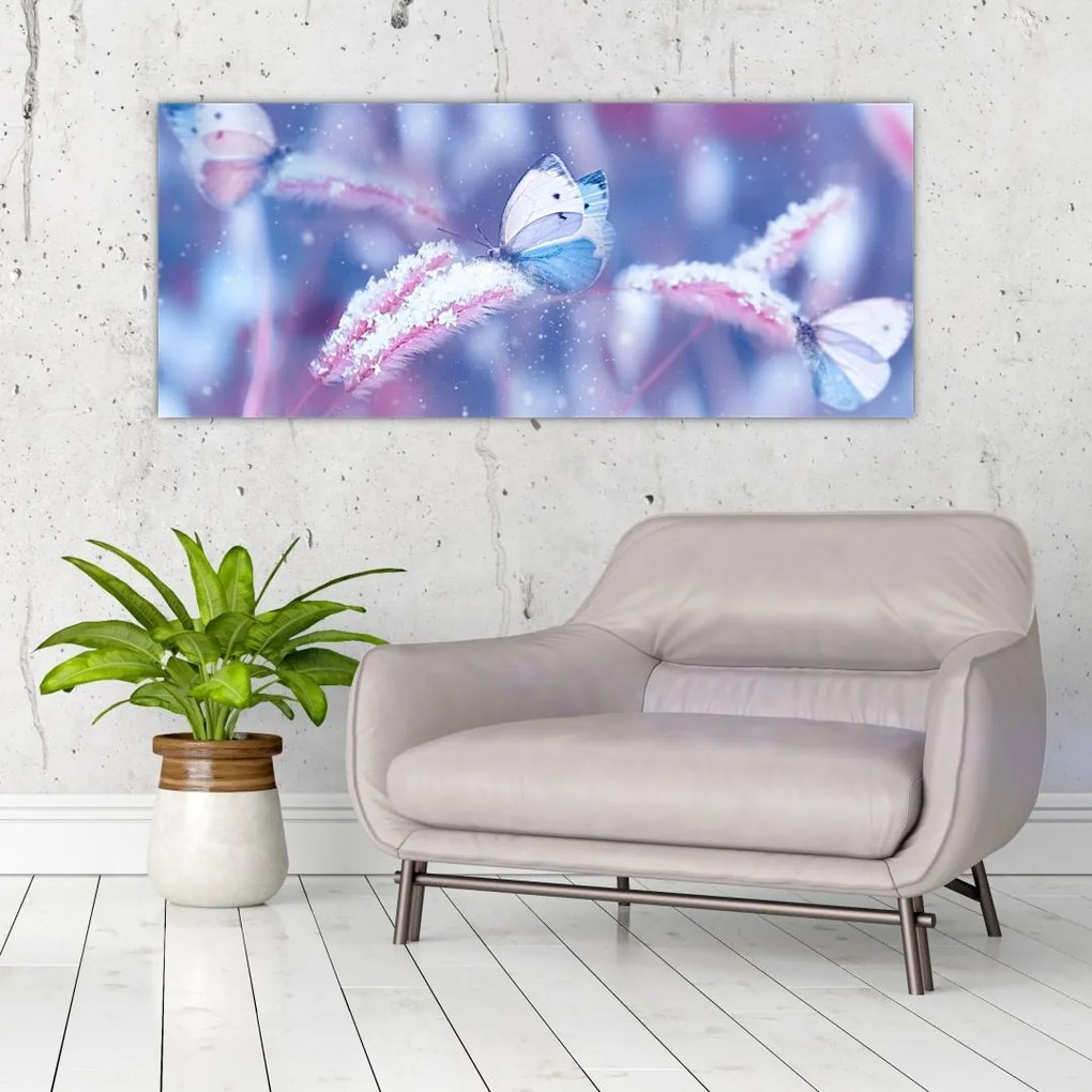 Tablou - Fluturi iarna (120x50 cm)