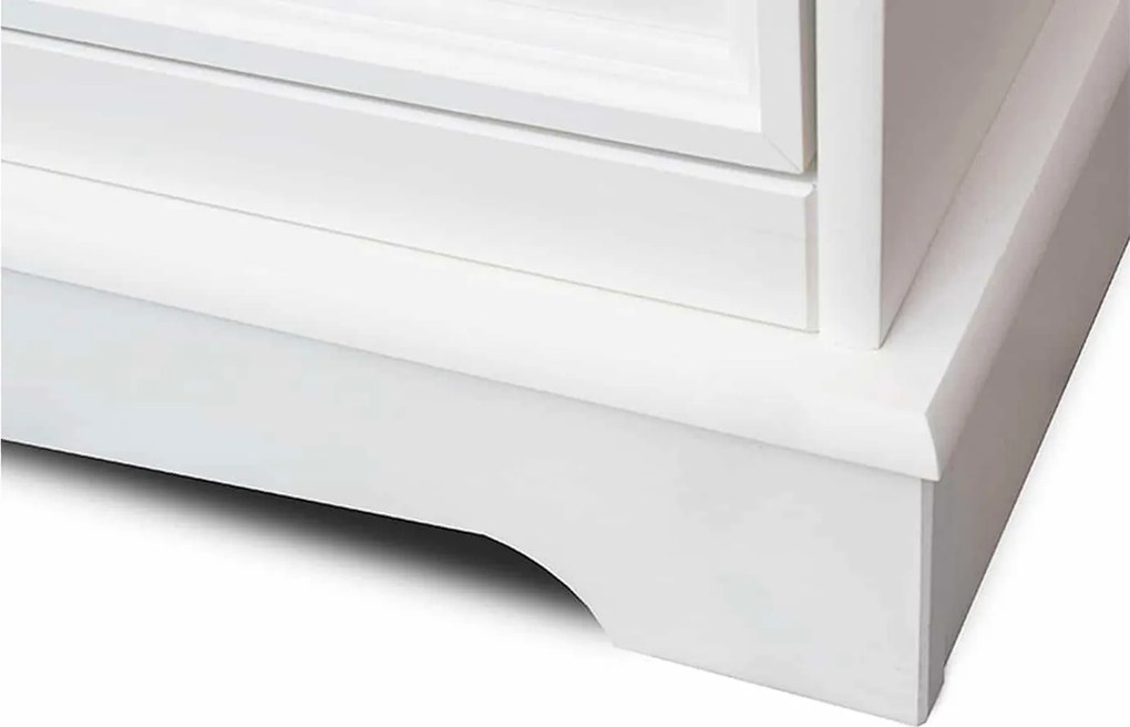 Dulap lemn masiv alb Linea, 203 × 65 × 190 cm