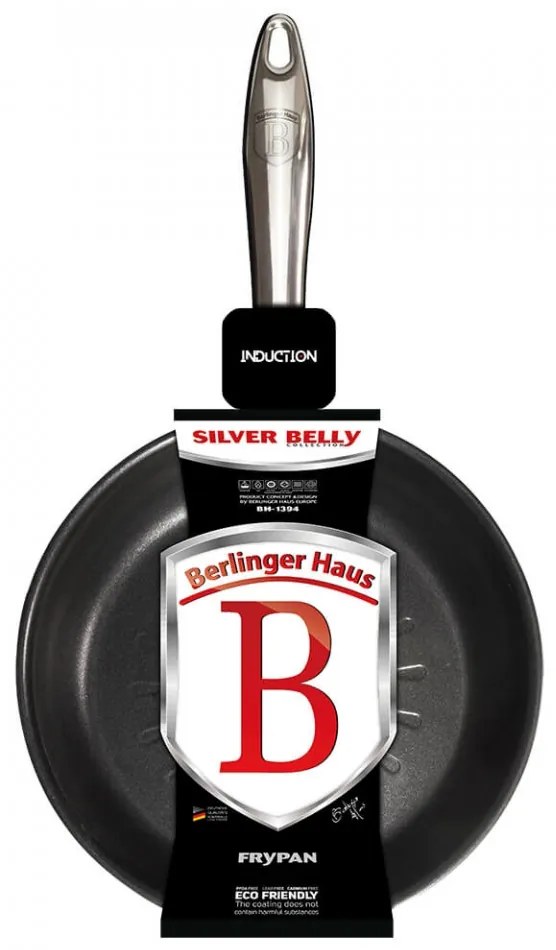 Tigaie non stick otel inoxidabil 24 cm Silver Belly Berlinger Haus BH 1393