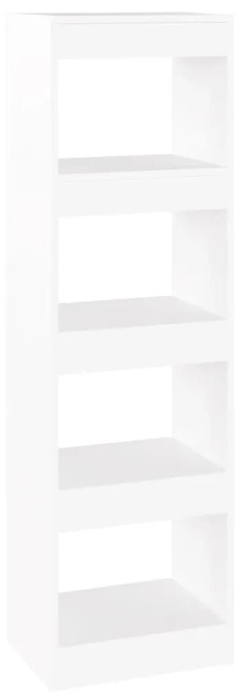 811619 vidaXL Bibliotecă/Separator cameră, alb, 40x30x135 cm