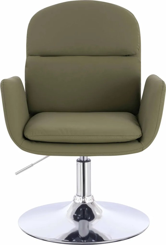 HR480N Scaun Khaki Piele Ecologica Premium Soft cu Bază Cromata