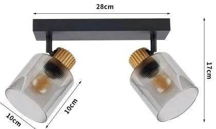 Brilagi - Spot HYGGE 2xE14/15W/230V negru/fumuriu