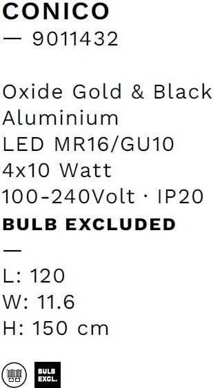 Lustra suspendata moderna CONICO auriu