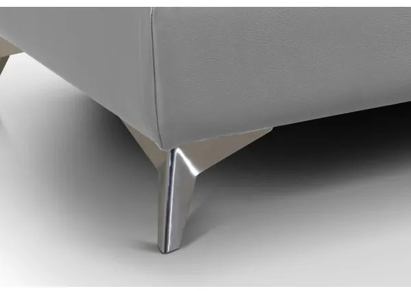 Canapea colțar extensibilă din piele SALERNO II, dreapta, gri