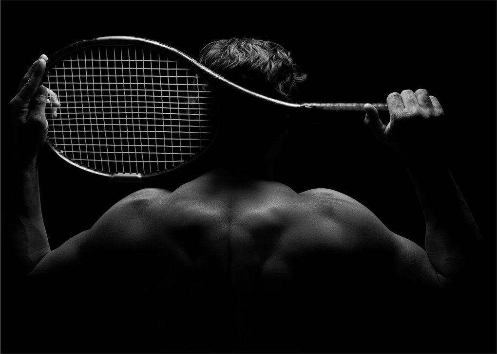 Tablou pe sticlă - Jucătorul de tenis (70x50 cm)