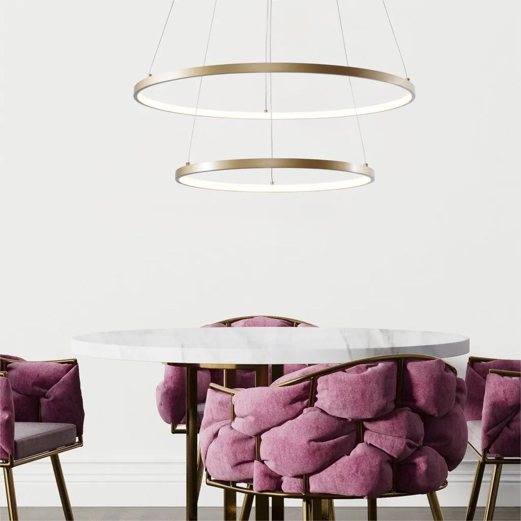 Lustra LED moderna design circular BRENO auriu 40/60cm