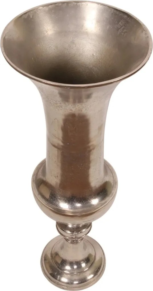 Vază din aluminiu, argintiu, finisaj nichelat, 73 x 28 cm, „Delphine”