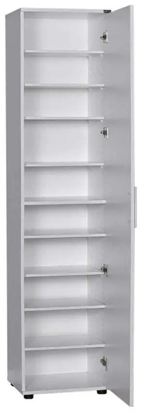 Pantofar Adore Porto, usa reversibila cu oglinda, 10 rafturi, capacitate 20 perechi incaltaminte, 45 x 187 x 36 cm