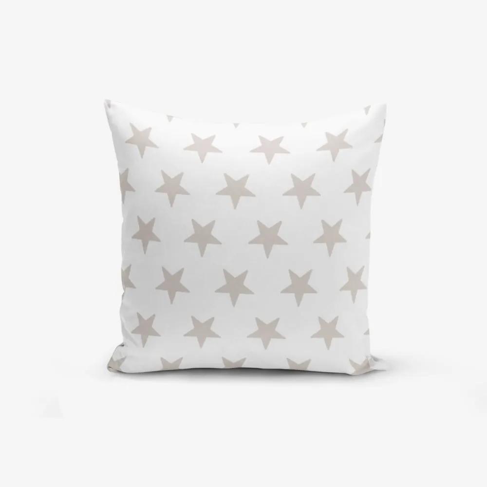 Față de pernă cu amestec din bumbac Minimalist Cushion Covers Light Grey Star Modern, 45 x 45 cm