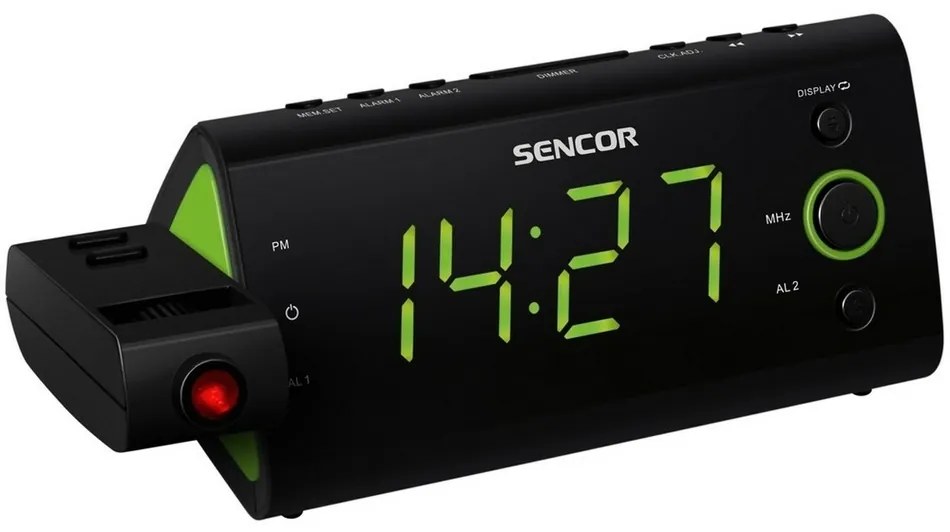 Radio ceas de alarmă cu proiecție Sencor SRC 330 GN
