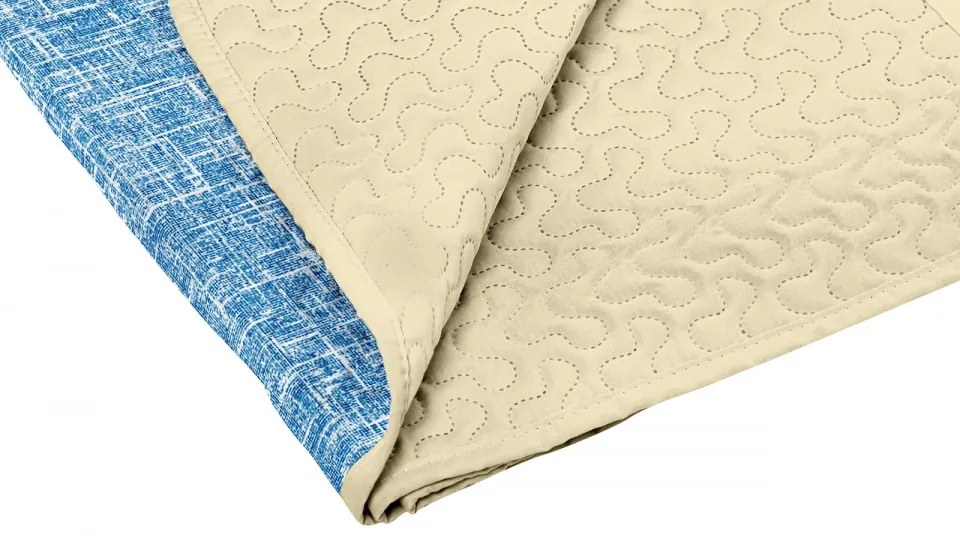 Cuvertura matlasata cu 2 fete Alcam, microfibra, 210x220 cm, Blue Jeans