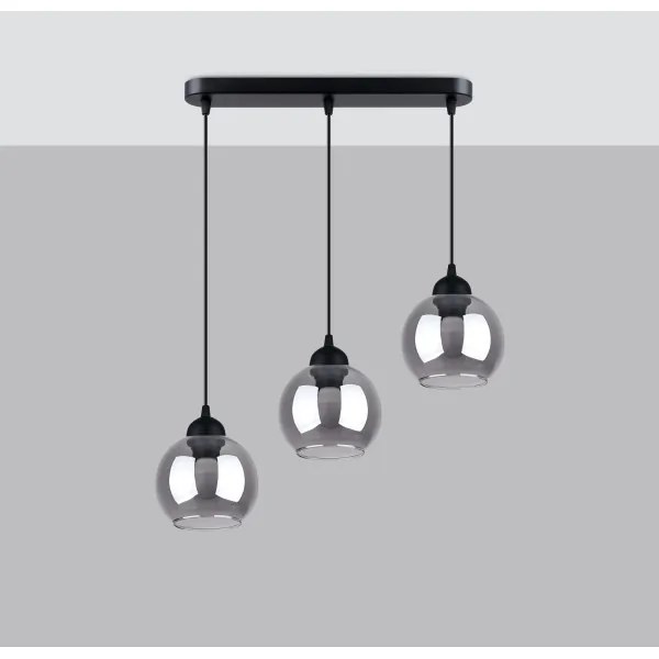 Lustră pe cablu ALINO 3xE27/60W/230V neagră Sollux SL.1142