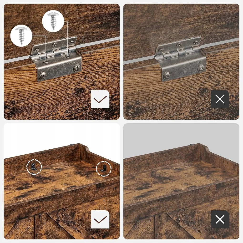 Cutie de depozitare cu capac TAYLOR 100x40 cm, maro rustic