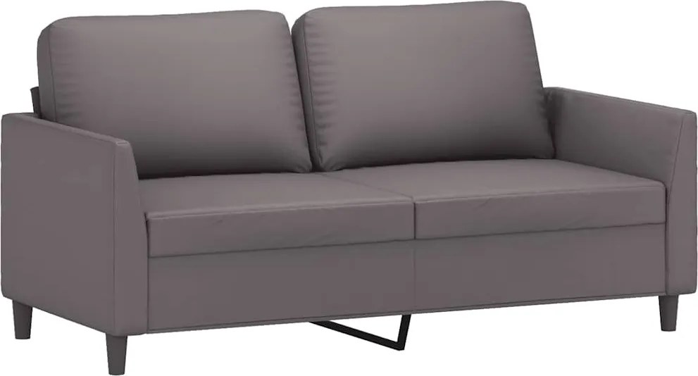 vidaXL Canapea cu 2 locuri, gri, 140 cm, piele ecologică