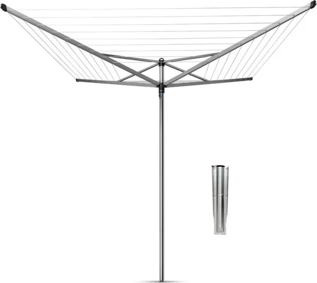 Uscator de rufe pentru exterior Brabantia TopSpinner 90300265, 60 m, Suport metal, Rezistent la coroziune, Inox