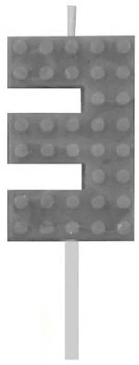 Blocks Grey Blocks Lumânare de ziua pentru numărul 3 Gri Bloc de Construcție