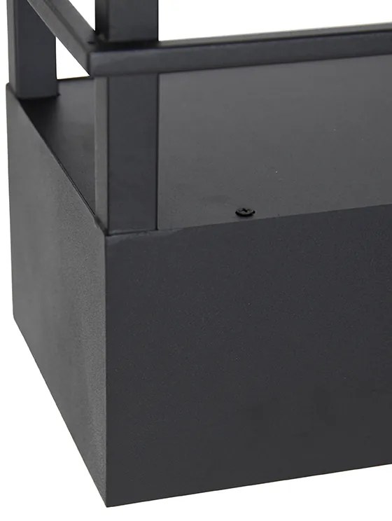 Lampă industrială suspendată neagră cu raft 4 lumini GU10 - Cage Rack