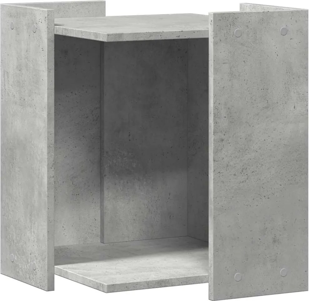 vidaXL Cutie litieră pisici gri beton 42x42x51 cm lemn prelucrat