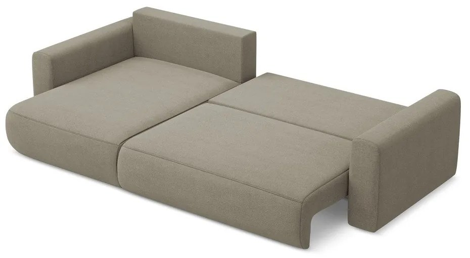 Colțar maro deschis extensibil/cu spațiu de depozitare (cu colț pe partea stângă/cu șezlong) Kapua – Makamii