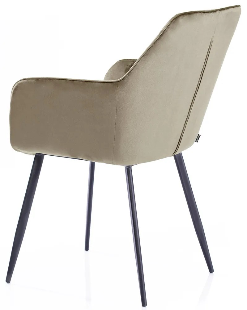 Scaun de sufragerie din catifea VIALLI cappuccino