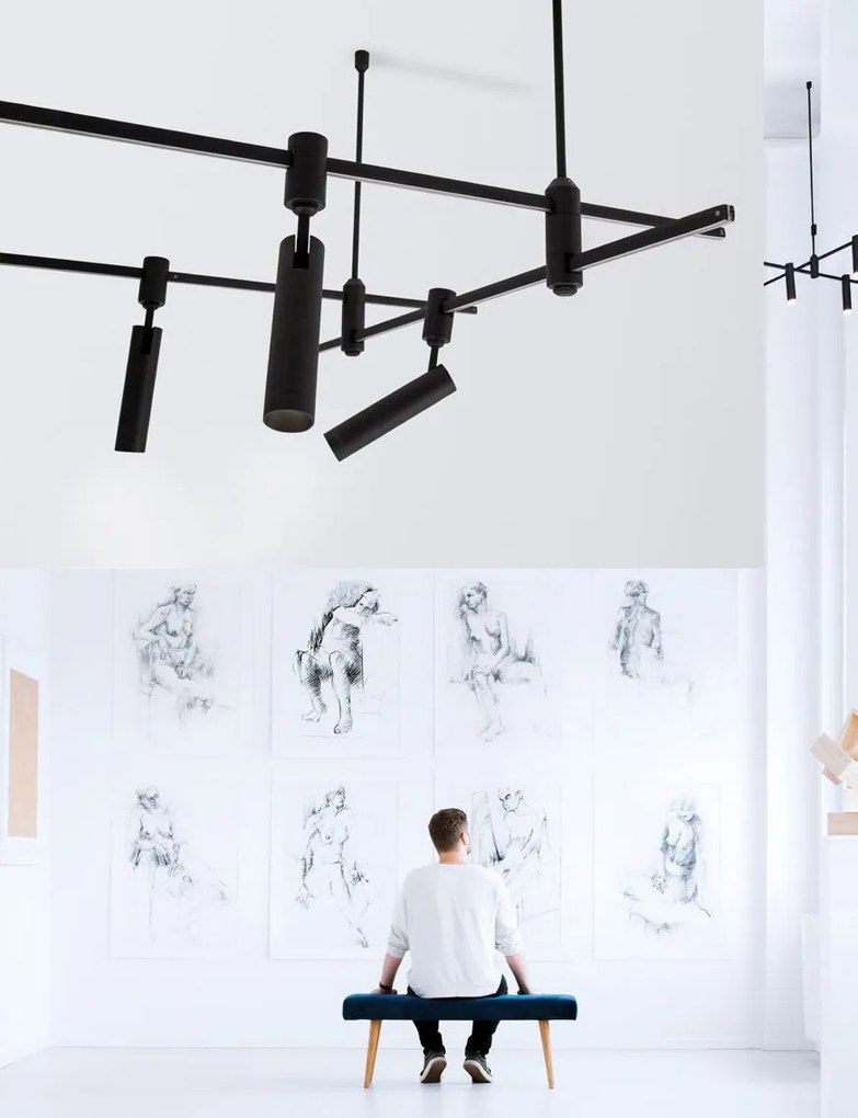 Accesoriu, Corp de iluminat pentru sistemul magnetic PUZZLE si GRAMMI, Minimal alama satinata