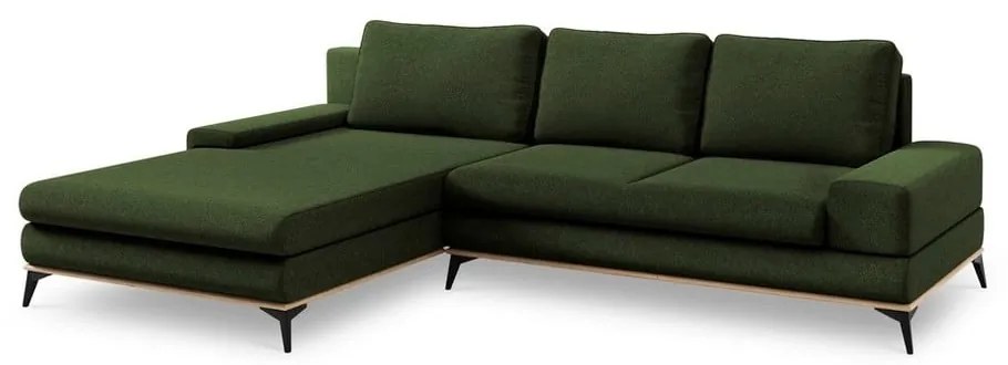Colțar extensibil cu șezlong pe partea stângă, Windsor &amp; Co Sofas Planet, verde smarald
