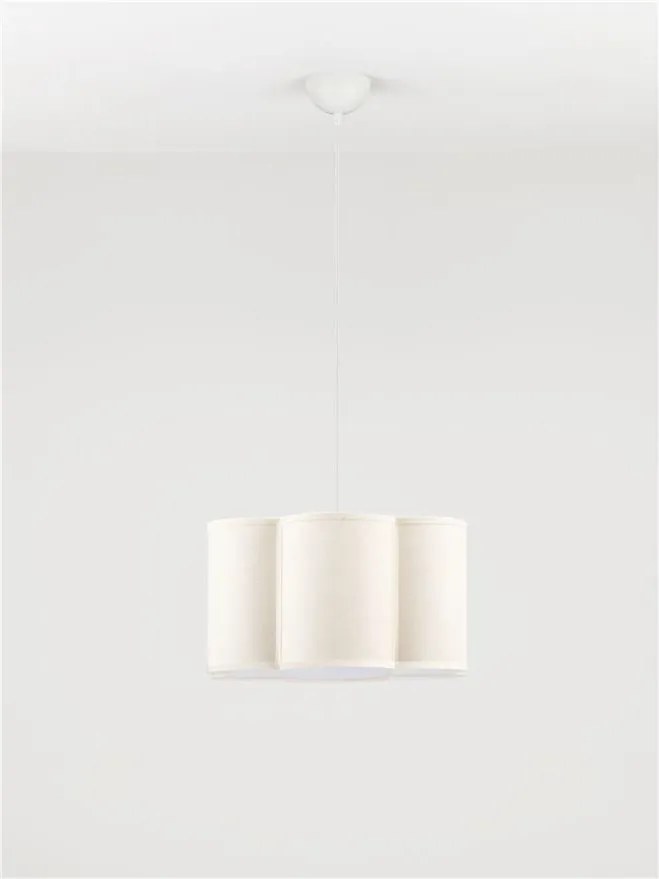 Lustra suspendata cu abajur textil bej BLOOSY