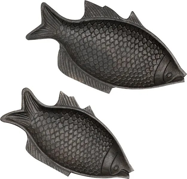 Set 2 tavi in forma de peste, din aluminiu, Fishes