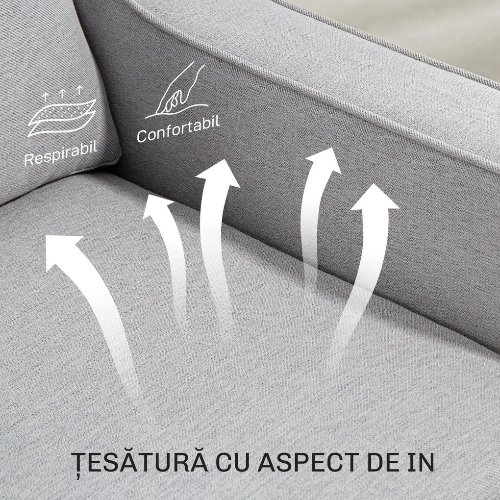 HOMCOM Modern Lână Gri Deschis | Aosom Romania