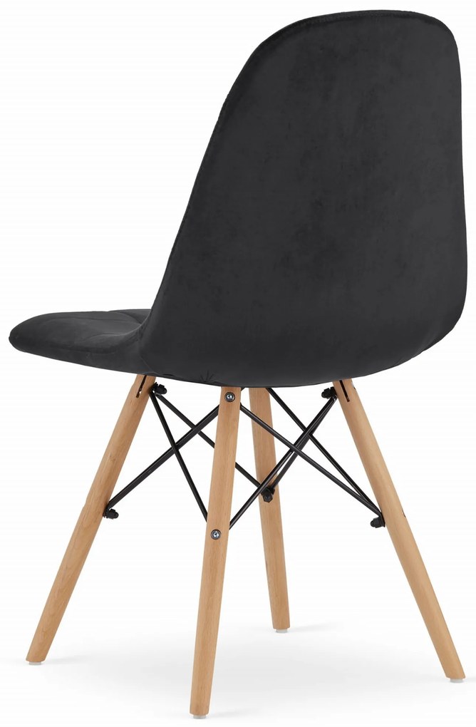 Scaun de masa din catifea neagra, DUMO