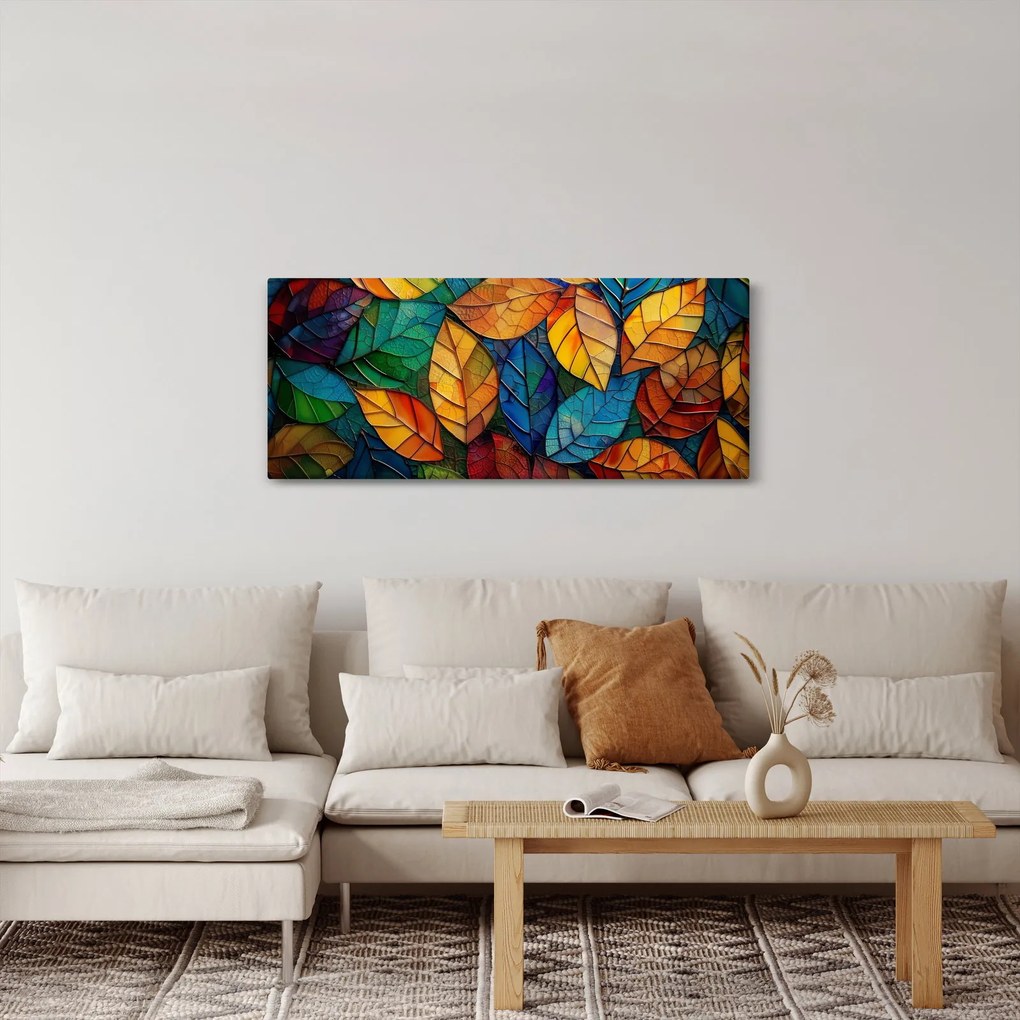 Tablou - Mozaic din frunze (120x50 cm)