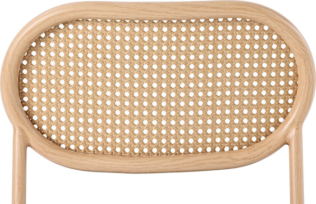 Set de 4 Scaune pentru Sufragerie Moderne din Rattan cu Structură Metalică, 60x50x48 cm, Maro